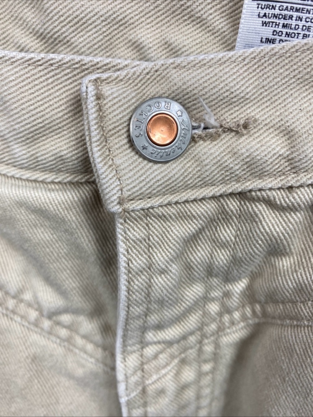 Rocky Mountain Jeans Rockies Western Bareback Womens 9/10 Long Vintage 90s Beige - Picture 3 of 8